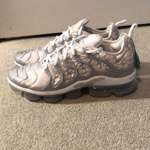 Silver and White Nike Vapormax